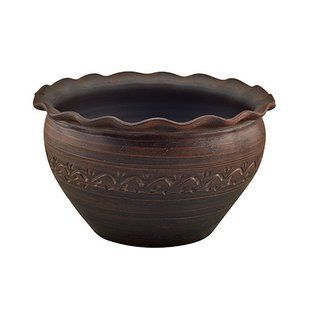 Макитра глиняная 2,5л. волна дымчатая (резн.) KR5061-2 KR5061-2 фото