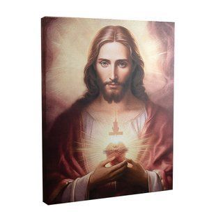 Икона Иисус с сердцем образ на холсте без рамы 40*50, SA006-0-0 SA006-0-0 фото