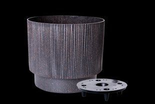 Горшок для цветов пластиковый Осло 30*27см с вставкой гранит WOOD А128031-15 Алеана А128031-15 фото