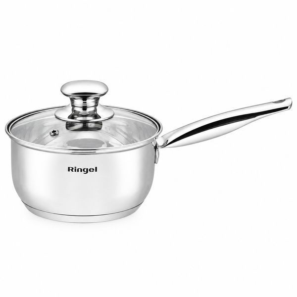 Кухонний ківш RINGEL&nbsp;Grey Line 16 см 1,6 л з кришкою нержавіюча сталь 4019-16 RG-4019-16 фото