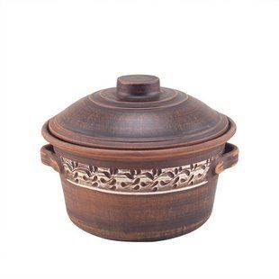 Каструля глиняна з ручками 2л (ангоб) KR5039-3 KR5039-3 фото