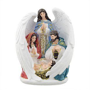 Статуетка Свята родина з ангелом кольорова (гіпс) R0220-1(G) R0220-1(G) фото