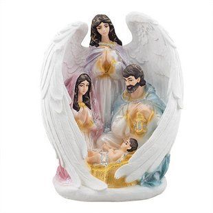 Статуетка Свята родина з ангелом кольорова (гіпс) R0220-5(G) R0220-5(G) фото