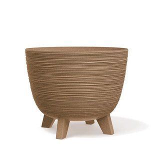 Горщик для квітів пластиковий Prosperplast Фуру миска ECO WOOD 40*32см 26л золото DFUR400W-4665W DFUR400W-4665W фото