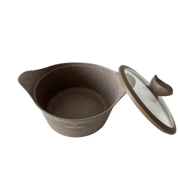 Каструля Grand Vinnarc 0326 об&rsquo;єм 5,1 л бежева з кришкою 49372 фото