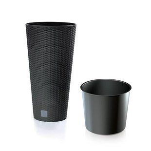 Горщик для квітів пластиковий Prosperplast Рато високий 30*57см 27л антрацит DRTUS300-S433 DRTUS300-S433 фото