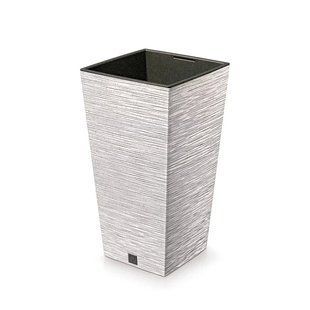 Горщик для квітів пластиковий Prosperplast Фуру квадрат ECO WOOD 20*38см 11.4л білий DFSH200W-S449W DFSH200W-S449W фото