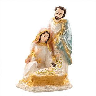 Статуетка Свята родина в яслах кольорова (гіпс) R0232-5(G) R0232-5(G) фото