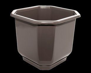 Горщик для квітів пластиковий Алеана Дама з підставкою 16*16см 2л капучіно А112026-86 А112026-86 фото