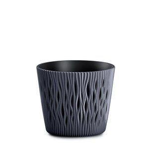 Горщик для квітів пластиковий Prosperplast Санді 26*22см 7,9л антрацит DSR260-S433 DSR260-S433 фото
